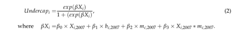 ехрфХ,) &#xA;U“dercapj — &#xA;+ (ехрфх,)' &#xA;where р &#xA;Фо х Х,дмп+ х bc.2•av + Р2 х тсдмг + Вз х х.2т7 * &#xA;(2) 